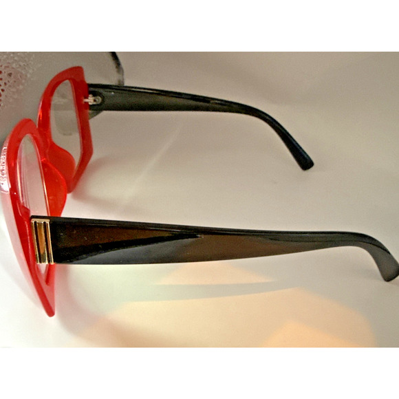 Unbranded Oversized Eyeglass Frames 53-19-143 Red Clear Large Retro Frames Only - Picture 5 of 13